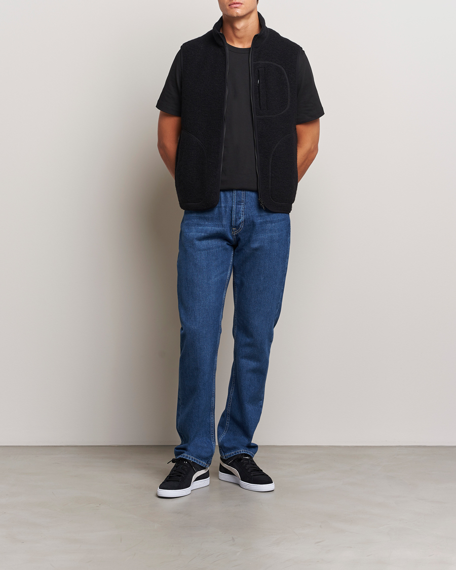 Men | Gilets | J.Lindeberg | Duncan Wool Fleece Vest Black