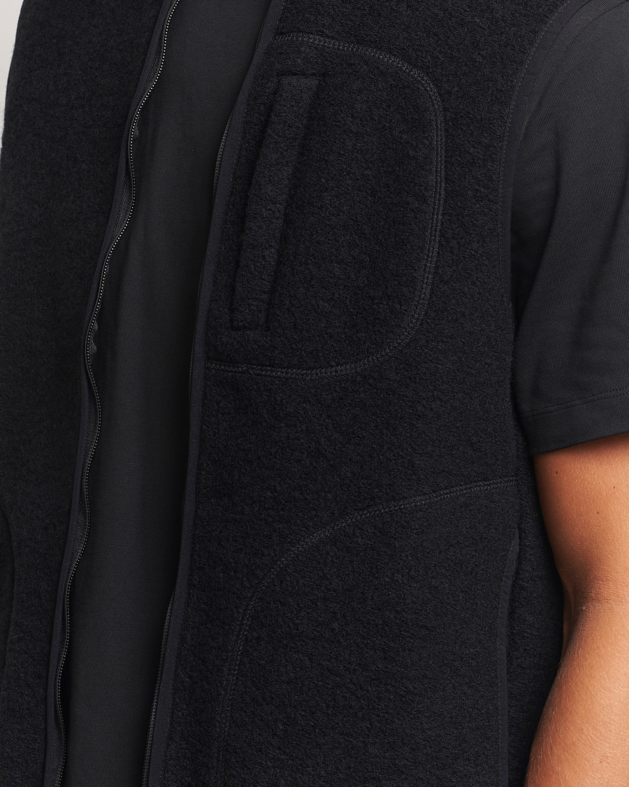 Men | Gilets | J.Lindeberg | Duncan Wool Fleece Vest Black