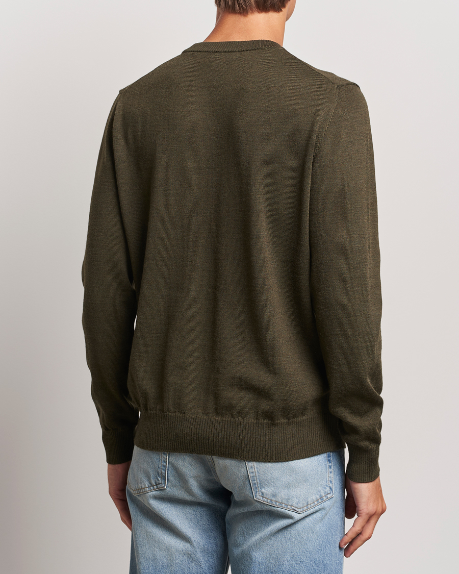 Men | Sweaters & Knitwear | J.Lindeberg | Keane Merino Crew Neck Sweater Forest Green