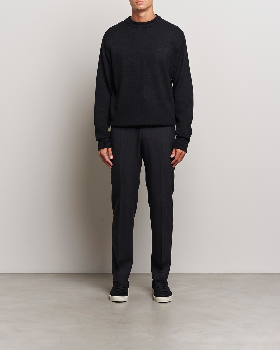 Men | Sweaters & Knitwear | J.Lindeberg | Kino Merino Crew Neck Black