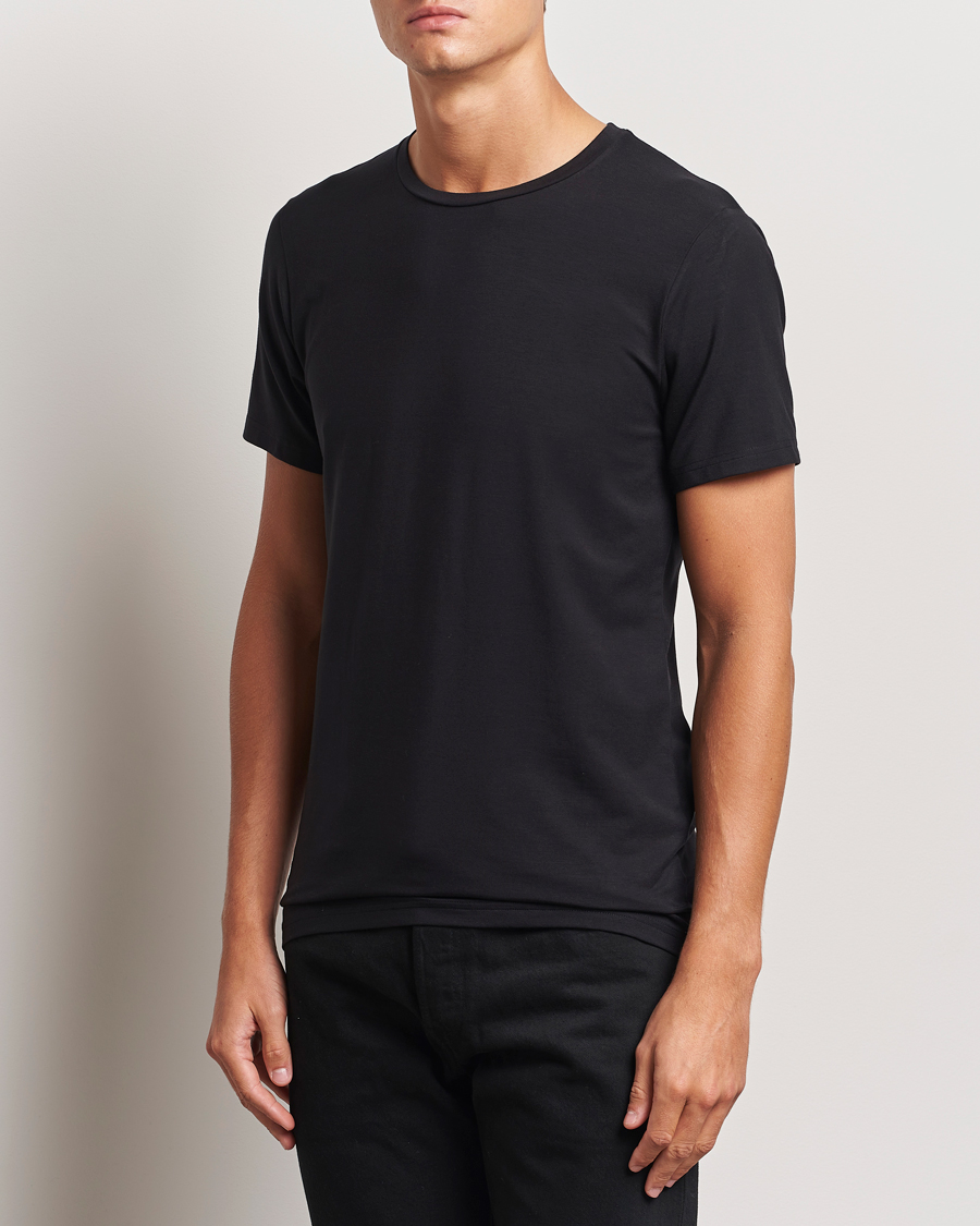 Men | T-Shirts | Bread & Boxers | Tencel Crew Neck T-Shirt Black