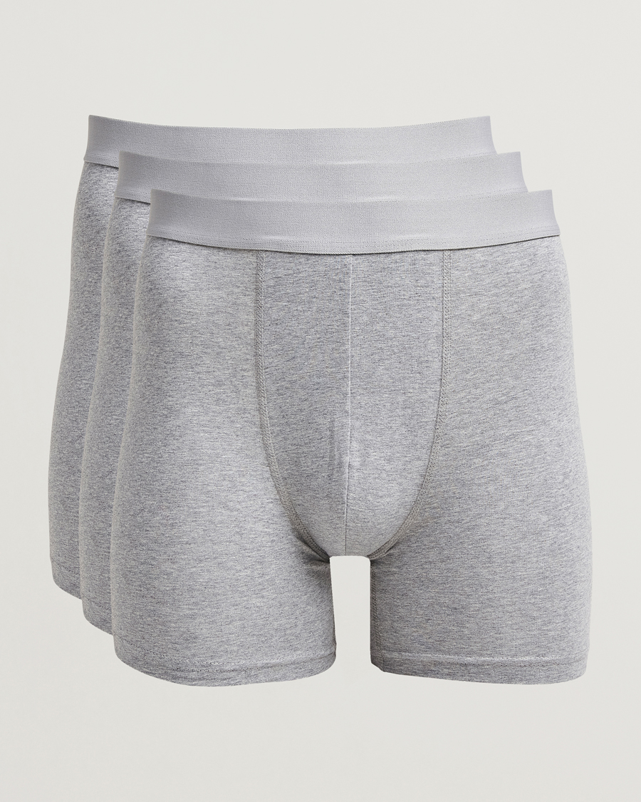 Men | Underwear & Socks | Bread & Boxers | 3-Pack Long Boxer Brief Grey Melange