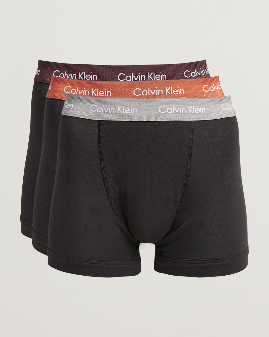 Men | Underwear & Socks | Calvin Klein | Cotton Stretch 3-Pack Trunk Black