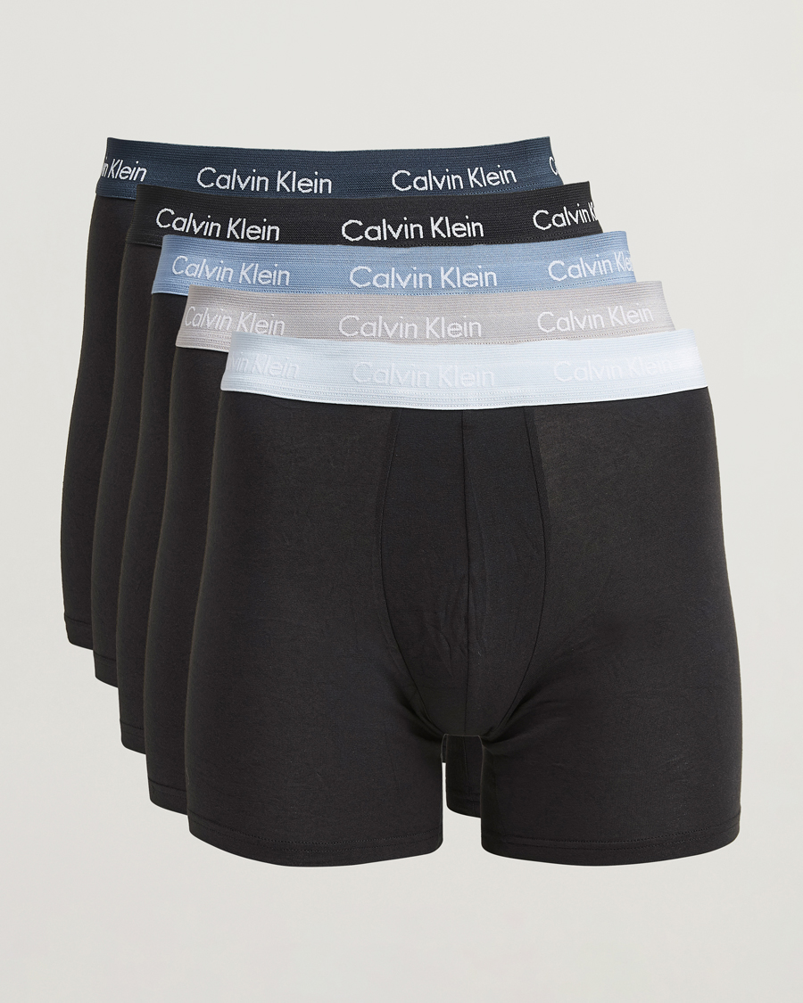 Men | Underwear & Socks | Calvin Klein | Cotton Stretch 5-Pack Boxer Brief Black
