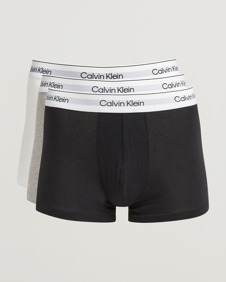 Men | Underwear & Socks | Calvin Klein | 3-Pack Icon Cotton Stretch Trunk Grey/Black/White