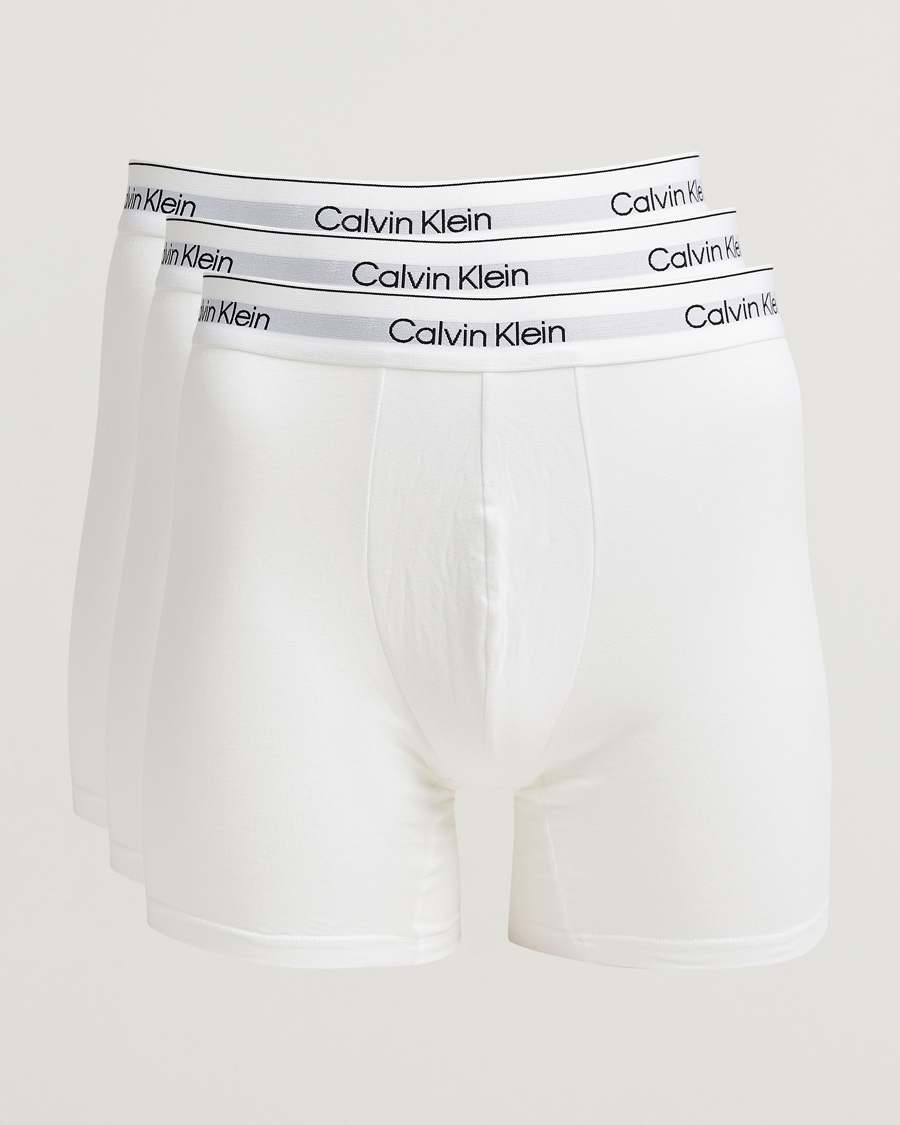 Men | Underwear & Socks | Calvin Klein | 3-Pack Icon Cotton Stretch Boxer Brief White