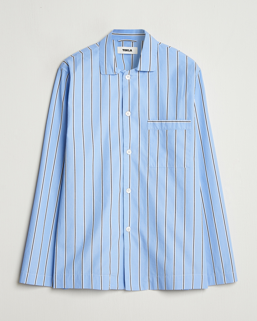 Men | Pyjamas & Robes | Tekla | Poplin Pyjama Shirt Basset Stripes