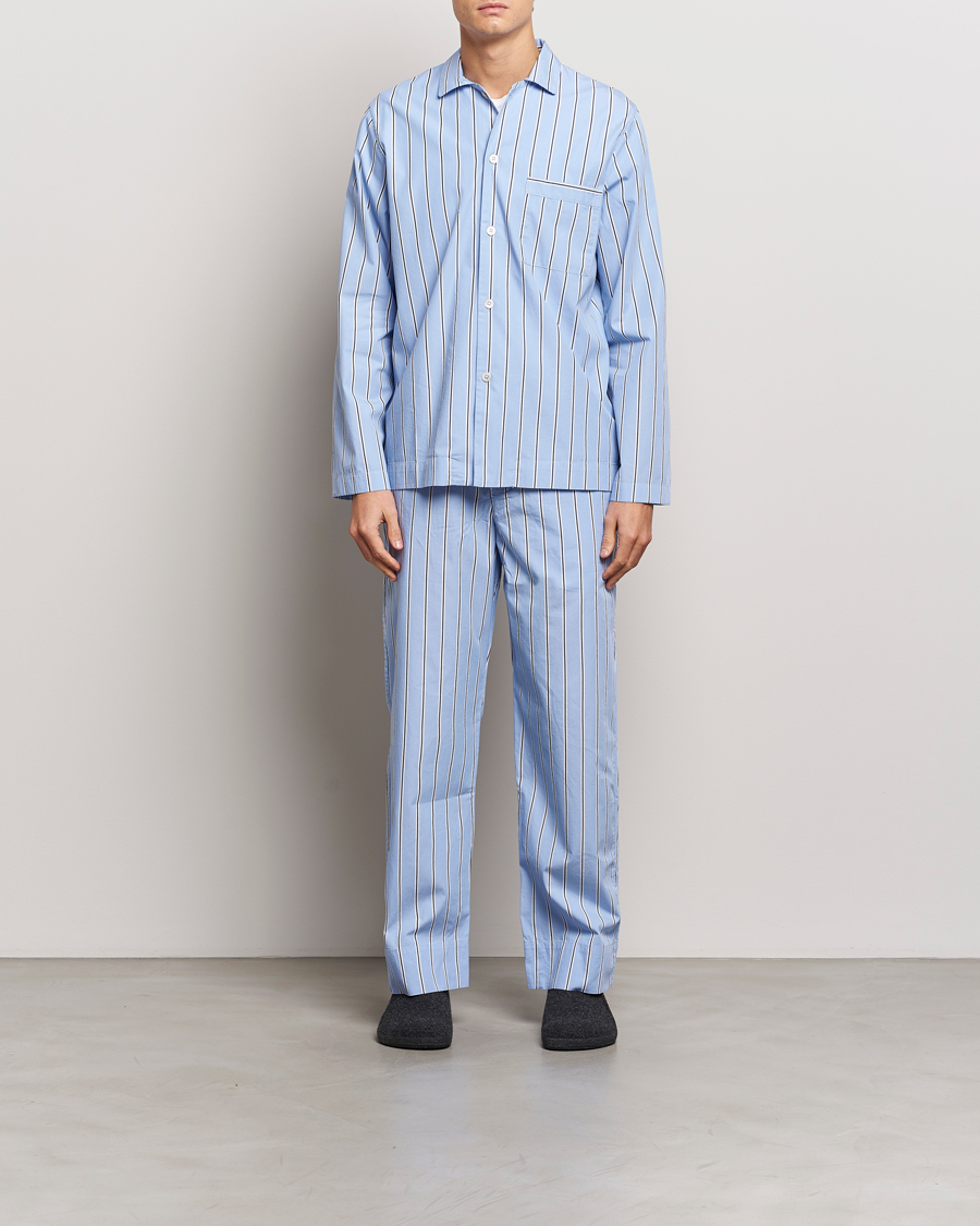 Men | Pyjamas & Robes | Tekla | Poplin Pyjama Shirt Basset Stripes
