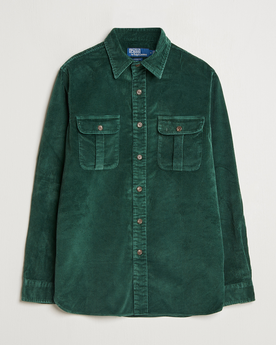 Men | Shirts | Polo Ralph Lauren | Corduroy Patch Shirt Moss Agate