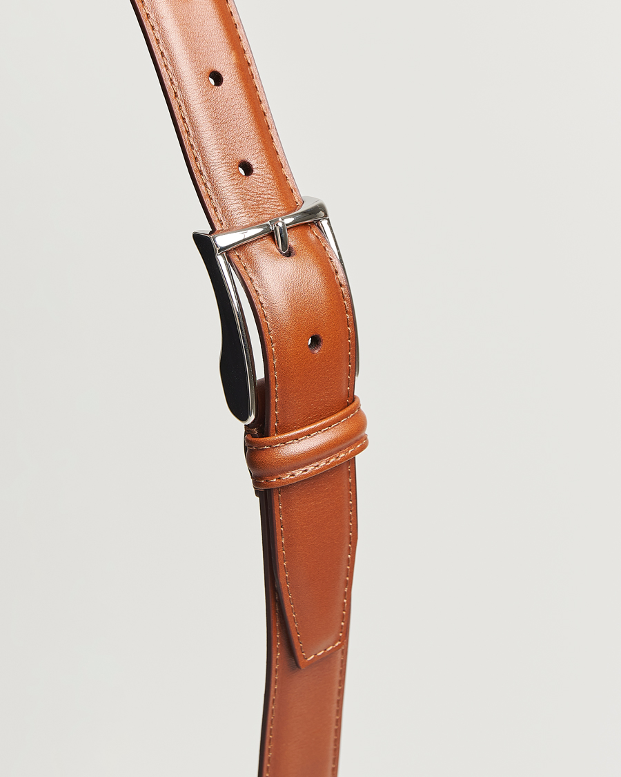Men | Belts | Anderson's | Leather Suit Belt 3 cm Light Brown