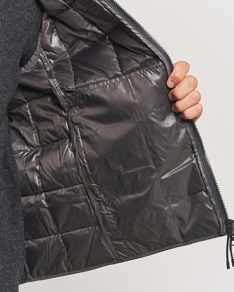 Men | Coats & Jackets | TAION | High Neck Full Zip Lightweight Down Vest Charcoal
