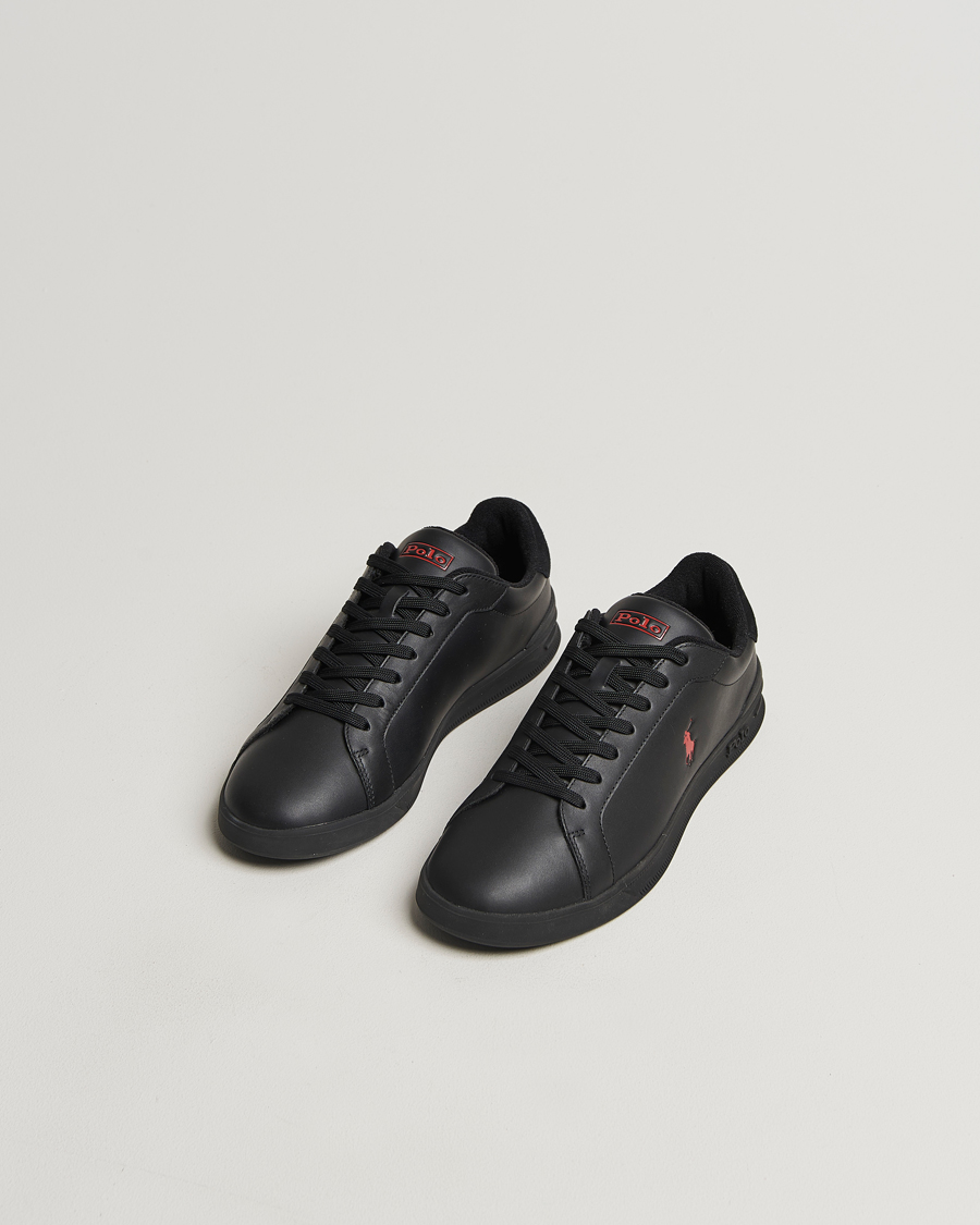 Men | Polo Ralph Lauren Heritage Court II High Sneaker Black/Red | Polo Ralph Lauren | Heritage Court II High Sneaker Black/Red