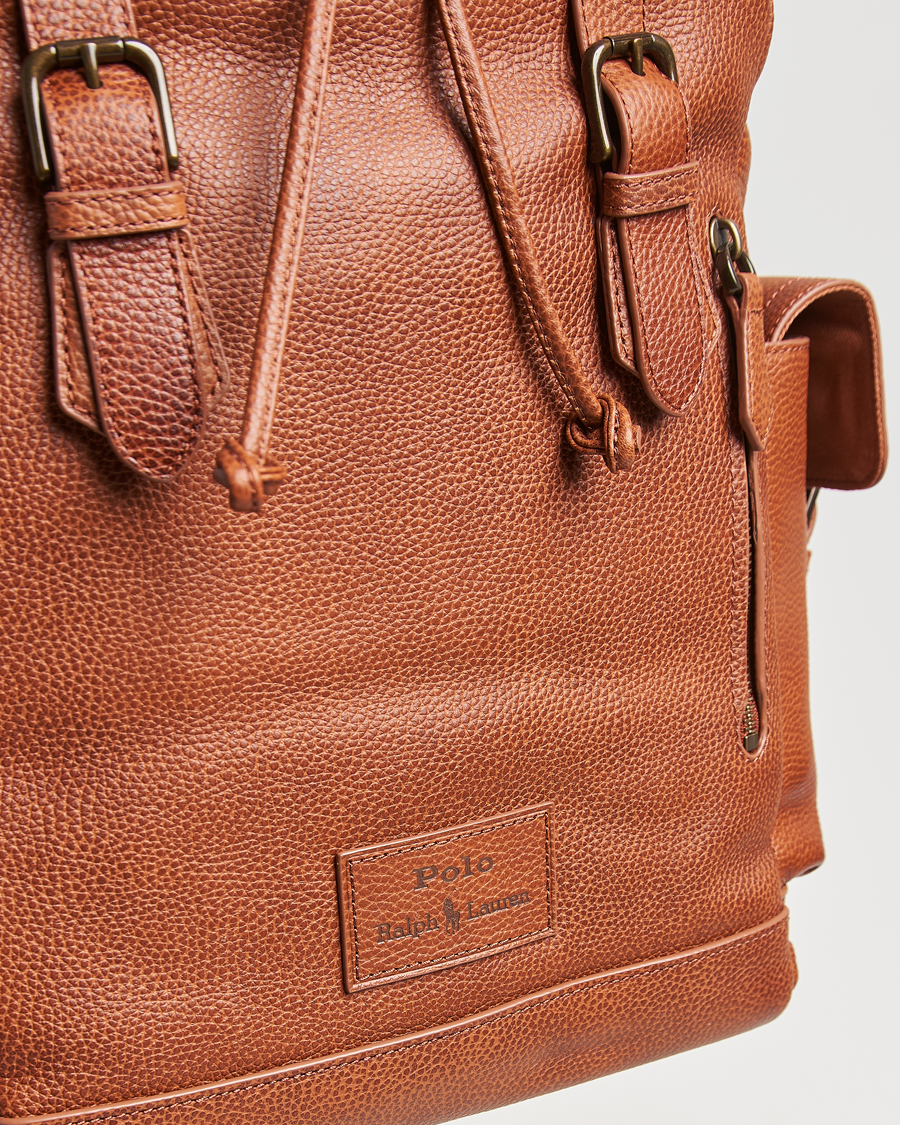 Men | Polo Ralph Lauren Leather Flap Backpack Saddle Brown | Polo Ralph Lauren | Leather Flap Backpack Saddle Brown