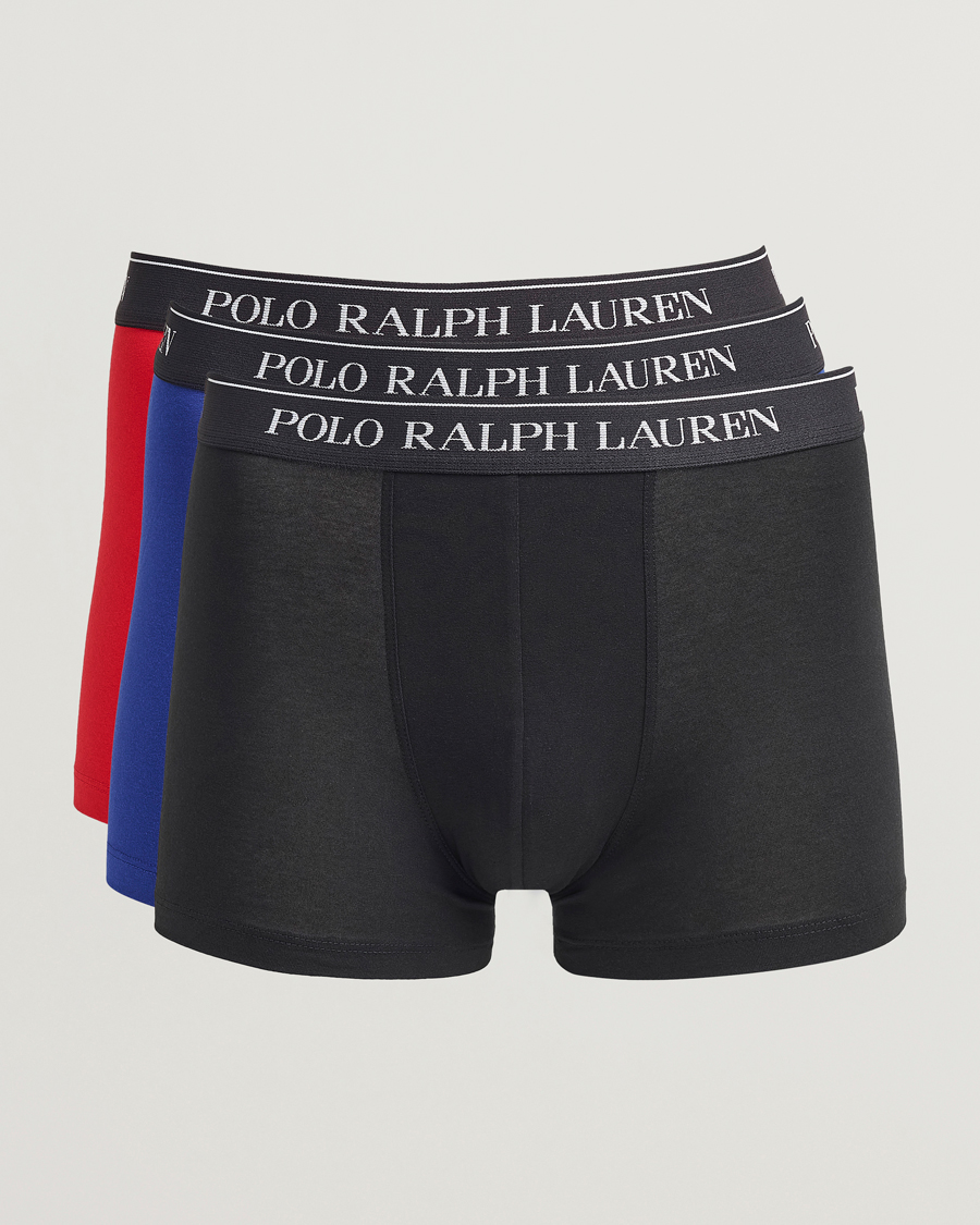 Men | Underwear & Socks | Polo Ralph Lauren | 3-Pack Trunk Blue/Red/Black