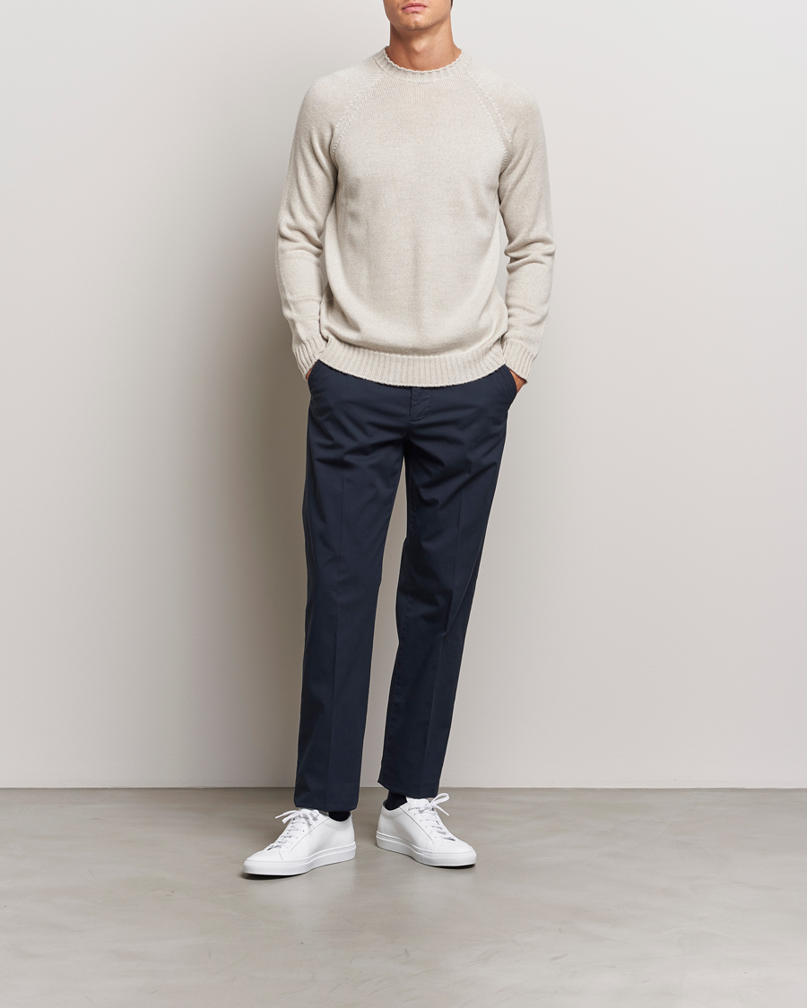John Smedley Denver Extra Fine Merino Crew Neck Grey Fleece at
