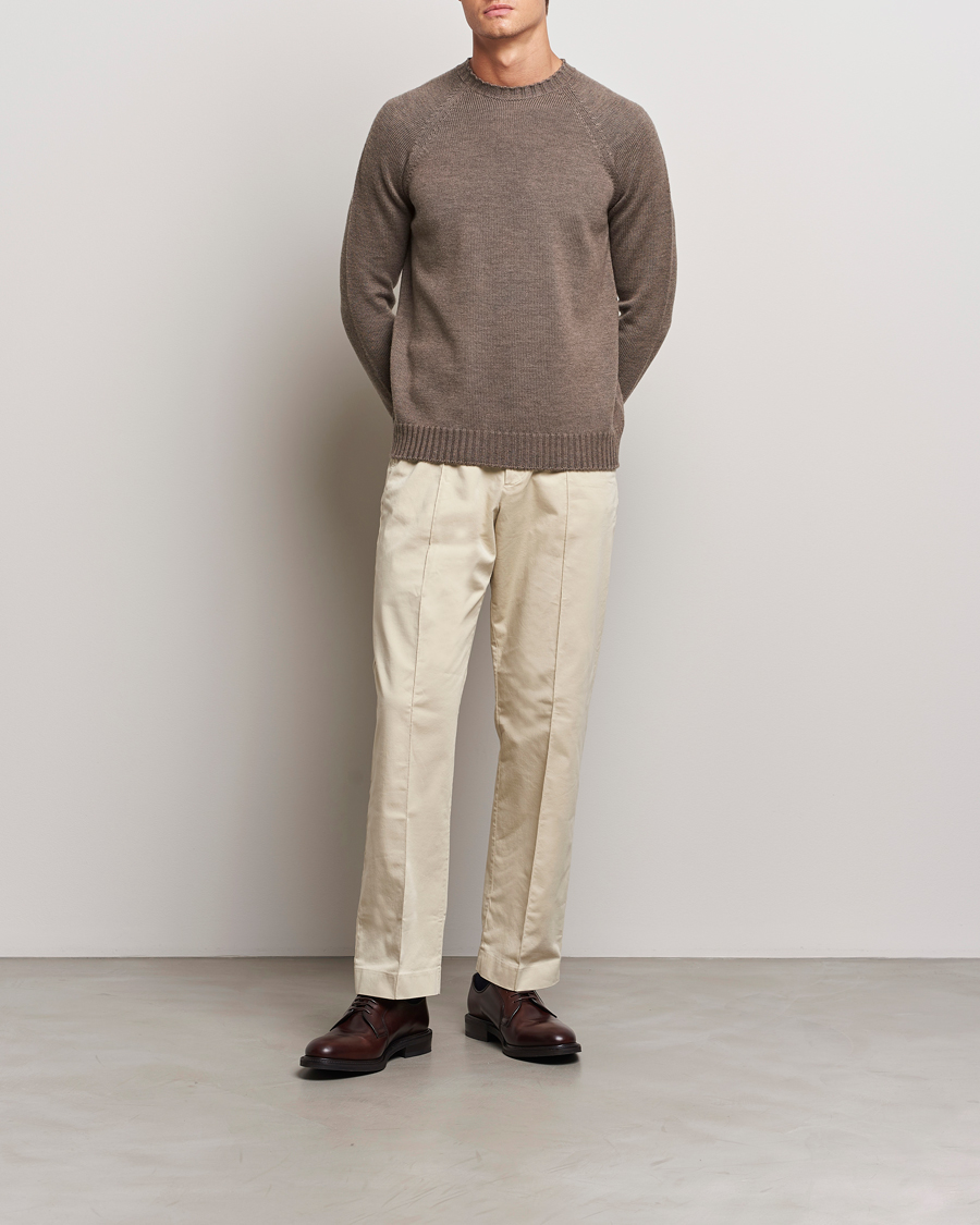 John Smedley Denver Extra Fine Merino Crew Neck Mushroom Brown at John Smedley Denver Extra Fine Merino Crew Neck Mushroom Brown at