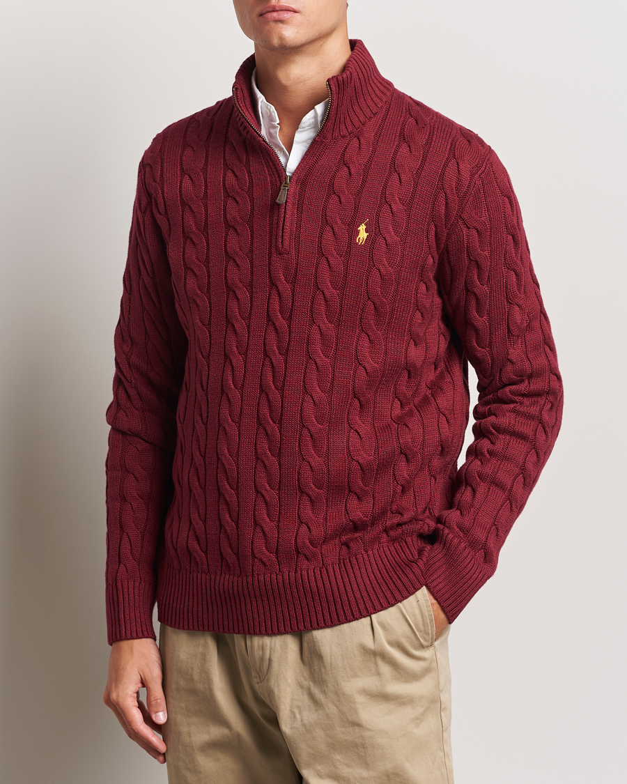 Polo Ralph Lauren Cotton Cable Half Zip Red Carpet at CareOfCarl.com