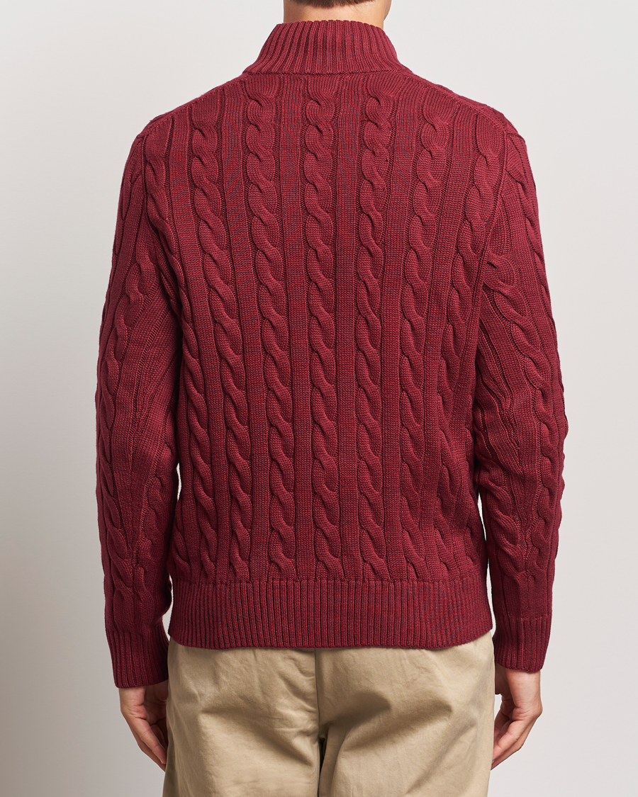 Men | Sweaters & Knitwear | Polo Ralph Lauren | Cotton Cable Half Zip Red Carpet