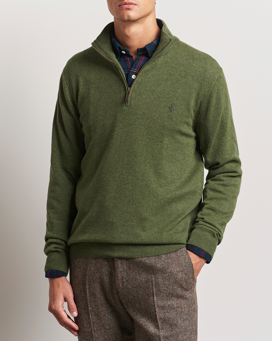 Polo Ralph Lauren Merino Half-Zip Sweater Classic Olive Heather at