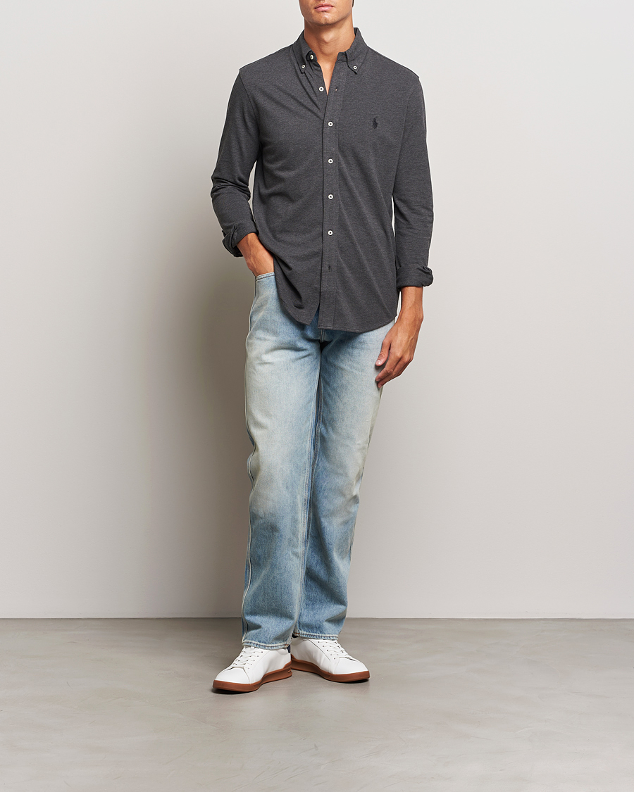Men | Shirts | Polo Ralph Lauren | Featherweight Mesh Shirt Windsor Heather