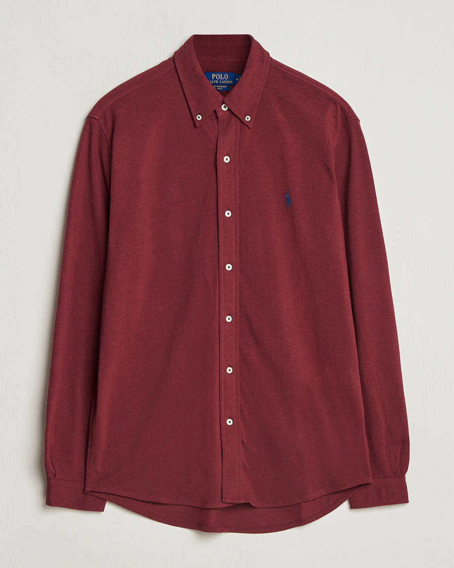 Men | Shirts | Polo Ralph Lauren | Featherweight Mesh Shirt Vintage Port Heather