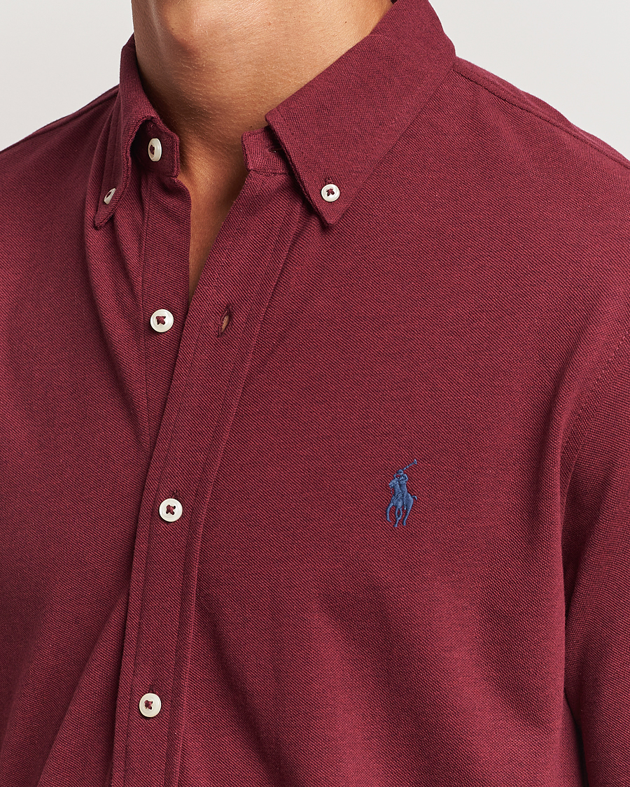 Men | Shirts | Polo Ralph Lauren | Featherweight Mesh Shirt Vintage Port Heather