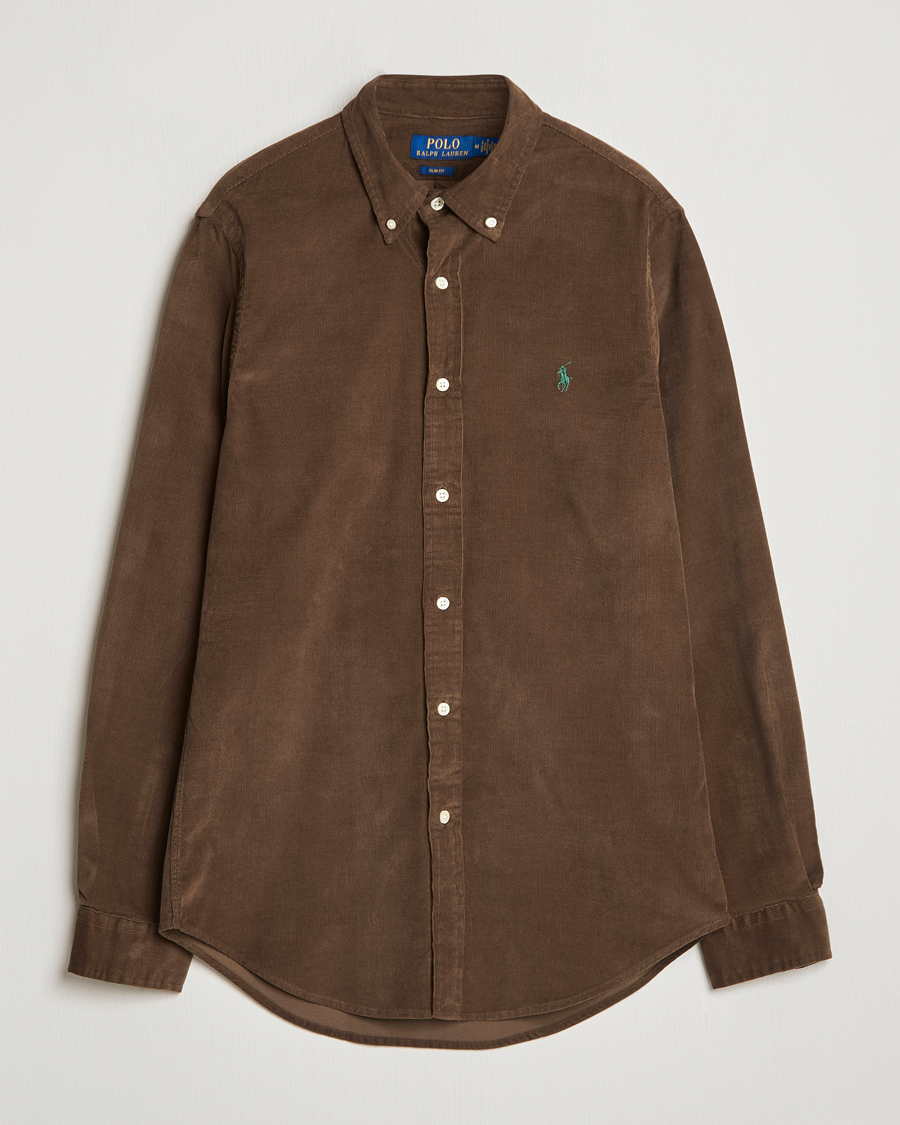 Men | Shirts | Polo Ralph Lauren | Slim Fit Corduroy Shirt Chocolate Mousse