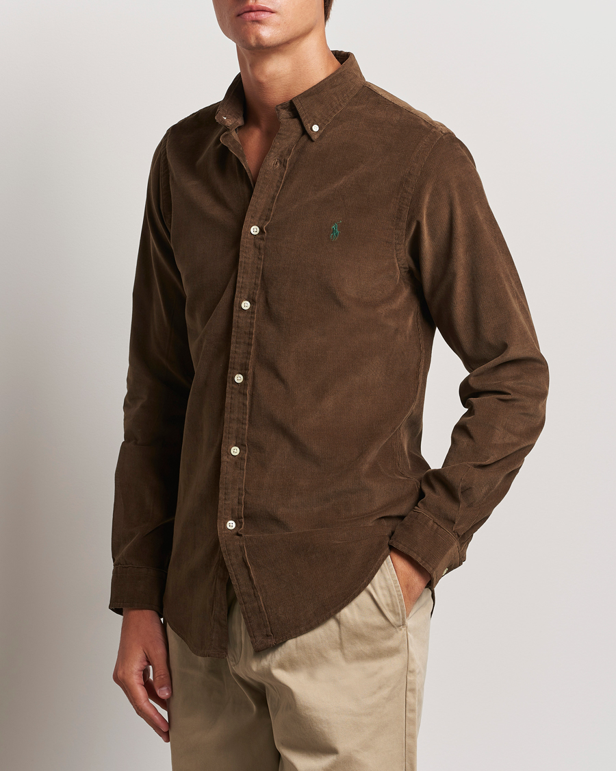 Men | Shirts | Polo Ralph Lauren | Slim Fit Corduroy Shirt Chocolate Mousse