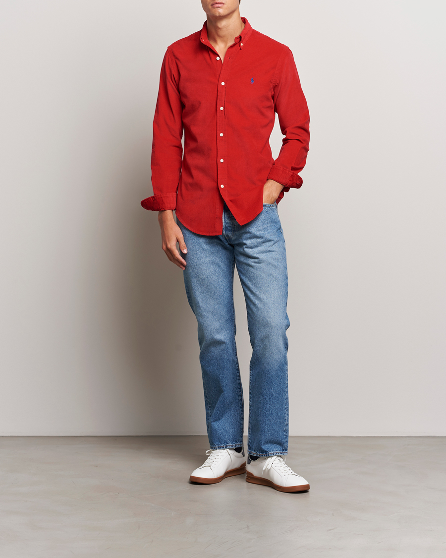 Men | Shirts | Polo Ralph Lauren | Slim Fit Corduroy Shirt Martin Red