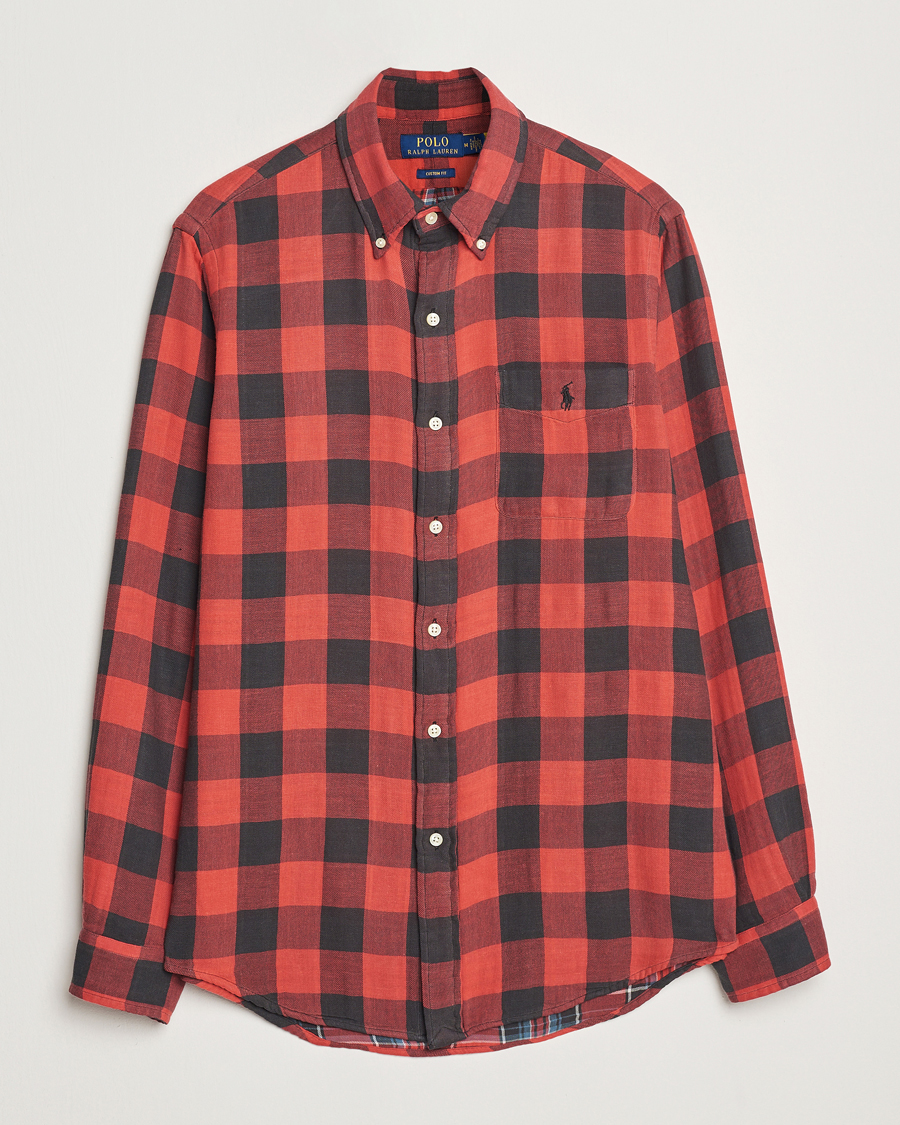 Men | Shirts | Polo Ralph Lauren | Double Face Custom Fit Check Shirt Red/Black