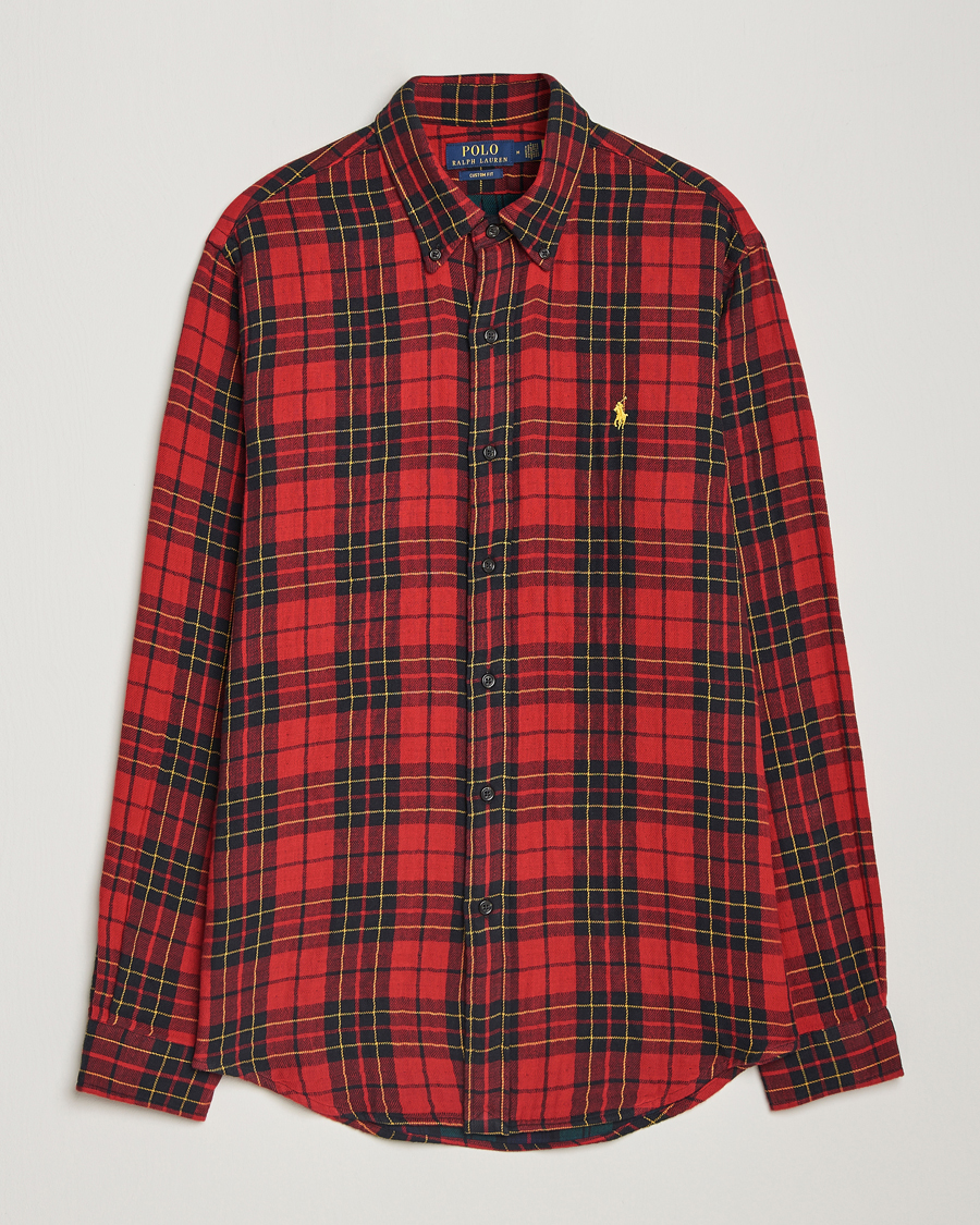 Men | Shirts | Polo Ralph Lauren | Custom Fit Double Faced Checked Shirt Red/Black