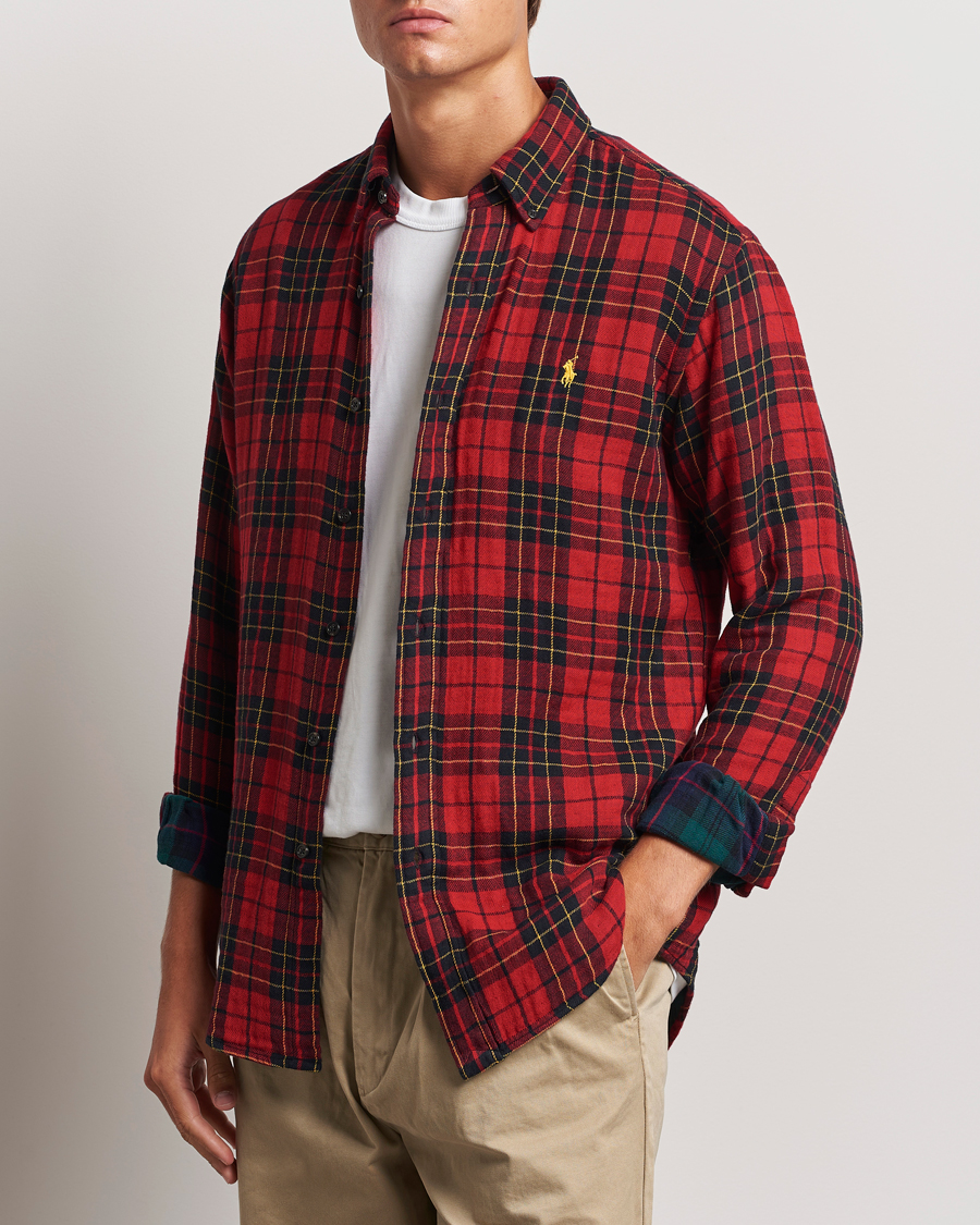 Men | Shirts | Polo Ralph Lauren | Custom Fit Double Faced Checked Shirt Red/Black