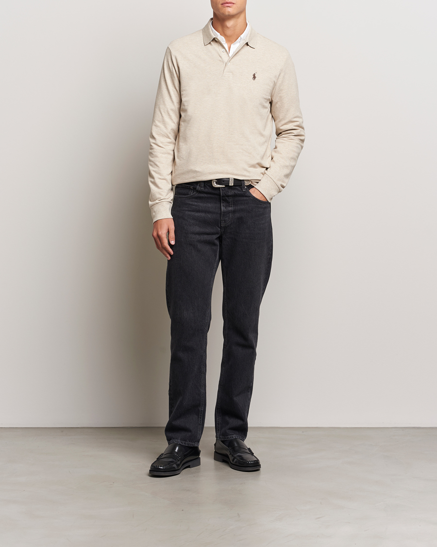 Men | Sweaters & Knitwear | Polo Ralph Lauren | Custom Slim Fit Long Sleeve Polo Expedition Dune Heather