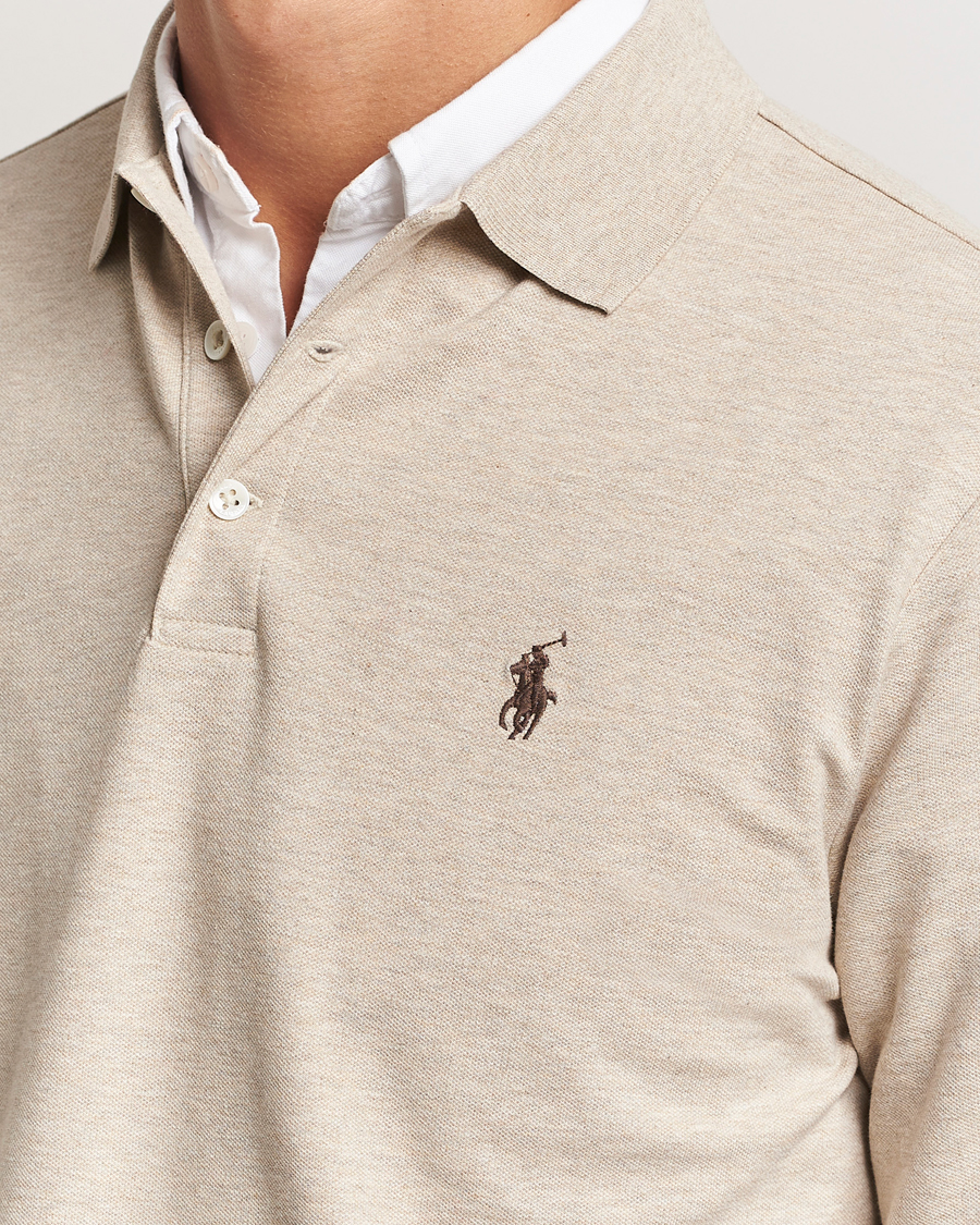 Men | Sweaters & Knitwear | Polo Ralph Lauren | Custom Slim Fit Long Sleeve Polo Expedition Dune Heather