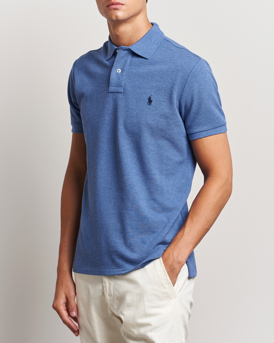 Men | Polo Shirts | Polo Ralph Lauren | Custom Slim Fit Polo Faded Royal Heather