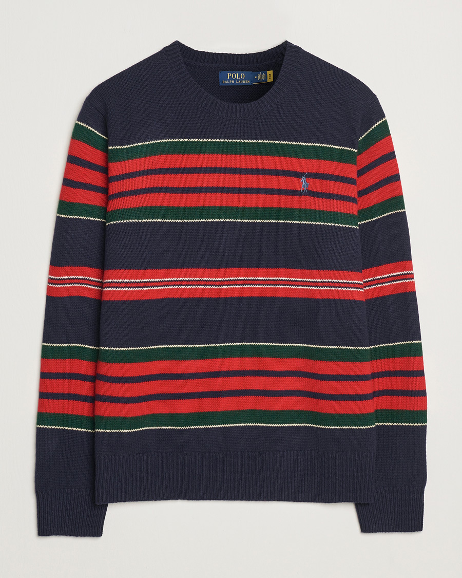 Men | Sweaters & Knitwear | Polo Ralph Lauren | Wool/Cashmere Striped Sweater Hunter Navy Combo