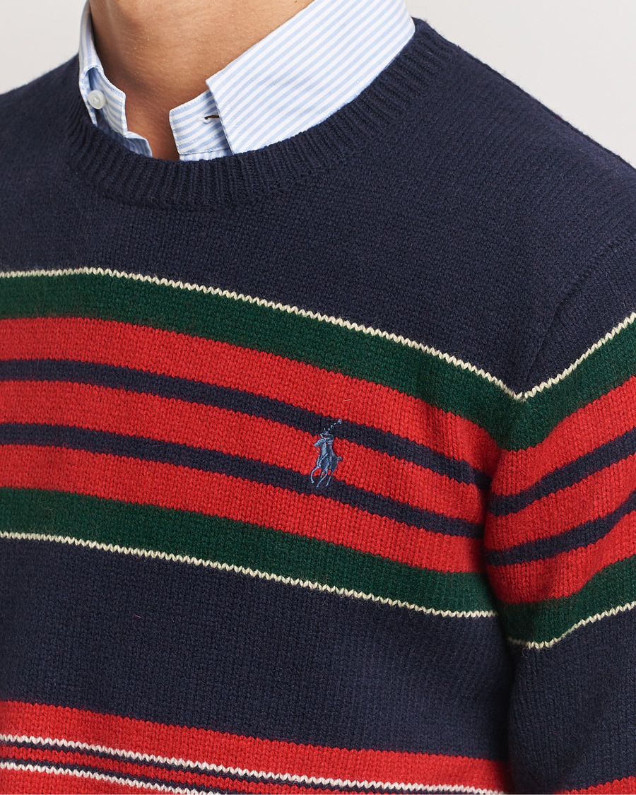 Men | Sweaters & Knitwear | Polo Ralph Lauren | Wool/Cashmere Striped Sweater Hunter Navy Combo