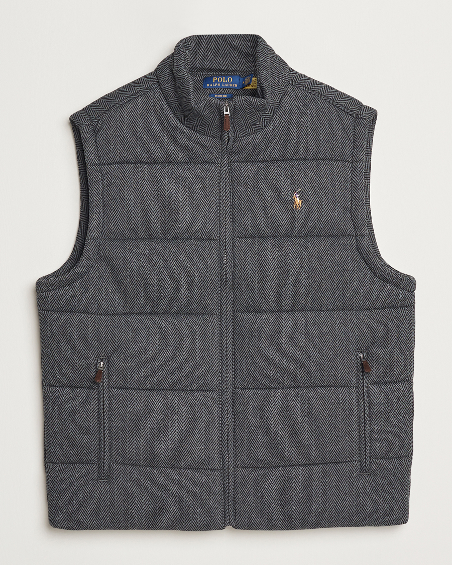 Men | Coats & Jackets | Polo Ralph Lauren | Quilted Vest Stadium Grey Heather Herringbone