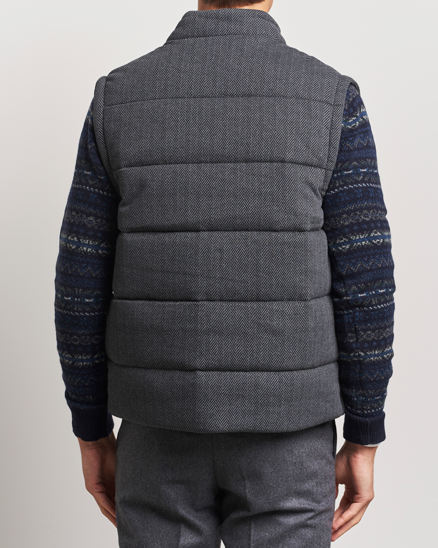 Men | Coats & Jackets | Polo Ralph Lauren | Quilted Vest Stadium Grey Heather Herringbone