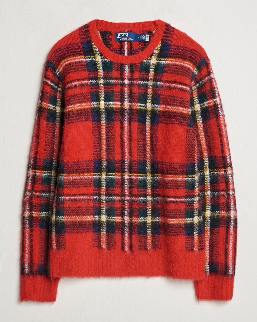 Polo Ralph Lauren Plaid Wool Sweater Red Combo at CareOfCarl.com