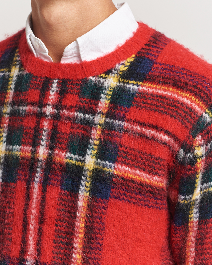 Polo Ralph Lauren Plaid Wool Sweater Red Combo at CareOfCarl.com