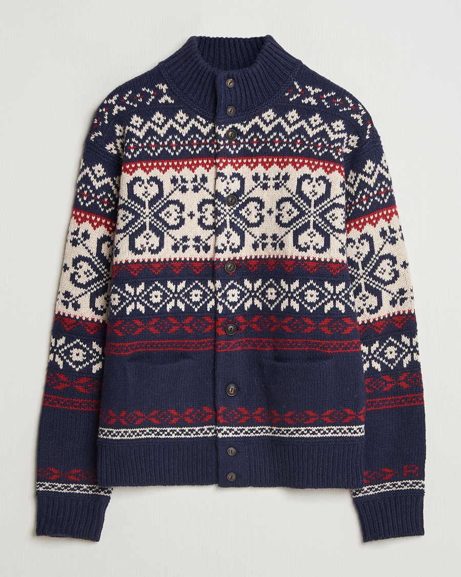 Men | Sweaters & Knitwear | Polo Ralph Lauren | Wool Blend Cardigan Navy Combo