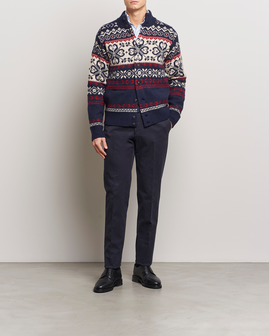Men | Sweaters & Knitwear | Polo Ralph Lauren | Wool Blend Cardigan Navy Combo