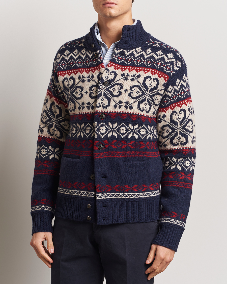 Men | Sweaters & Knitwear | Polo Ralph Lauren | Wool Blend Cardigan Navy Combo