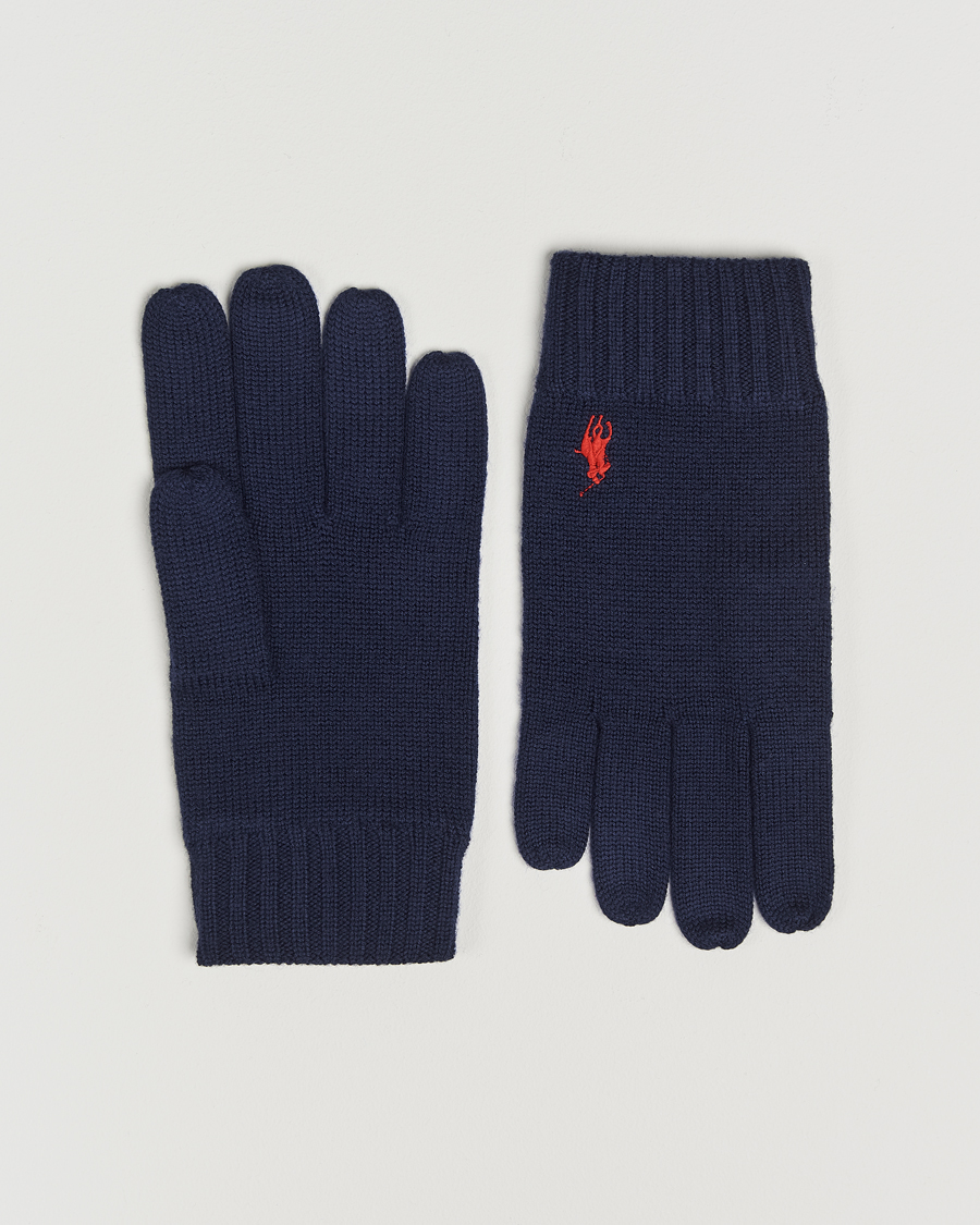Men | Polo Ralph Lauren Merino Gloves Hunter Navy | Polo Ralph Lauren | Merino Gloves Hunter Navy