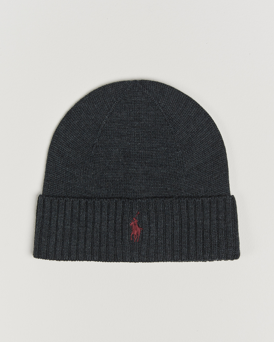 Men | Beanies | Polo Ralph Lauren | Merino Beanie Dark Granite Heather