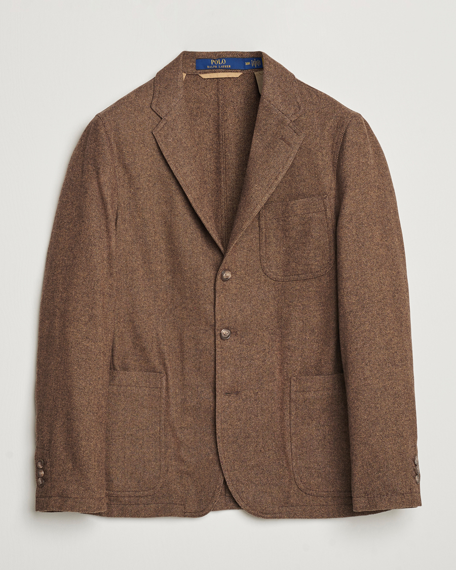 Men | Blazers | Polo Ralph Lauren | Classic Herringbone Sportcoat Brown/Tan