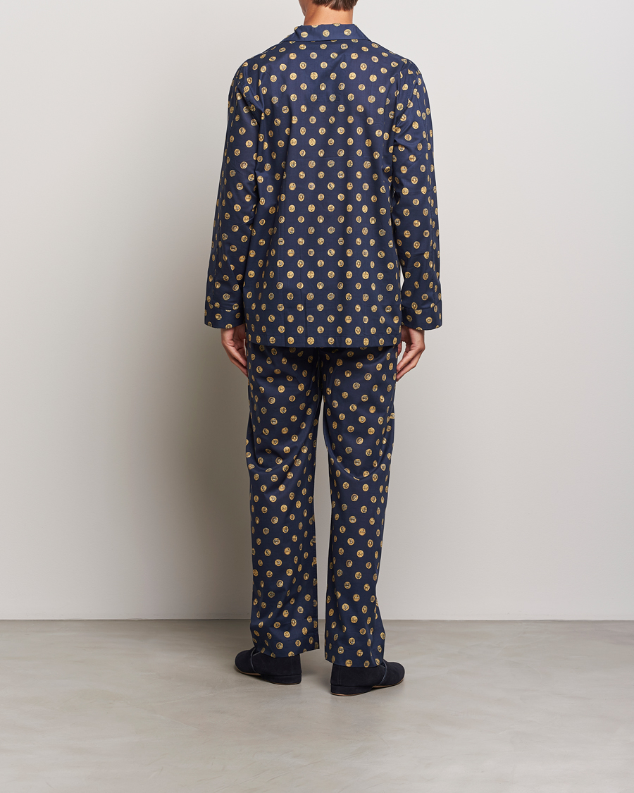 Men | Pyjamas & Robes | Derek Rose | Printed Cotton Pyjama Set Navy