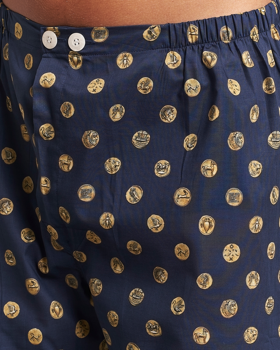 Men | Pyjamas & Robes | Derek Rose | Printed Cotton Pyjama Set Navy