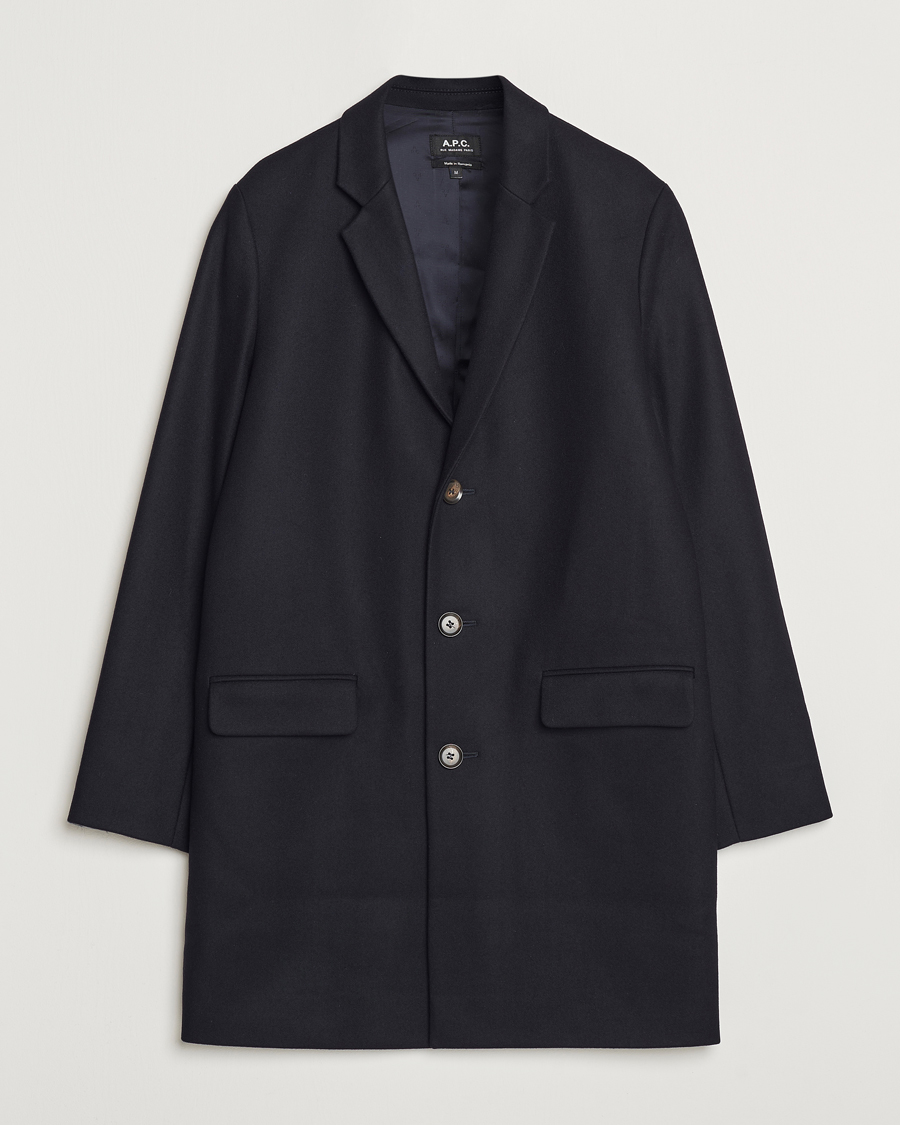 Men | Coats & Jackets | A.P.C. | Visconti Wool/Cashmere Coat Dark Blue